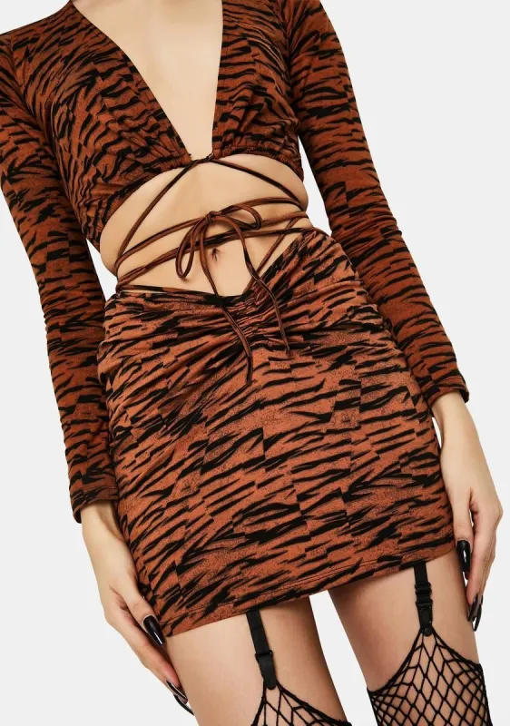 Abstract Tiger Ejon Mini Skirt sold by Dolls Kill