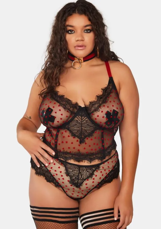 Plus Passion Hour Bustier Set sold by Dolls Kill