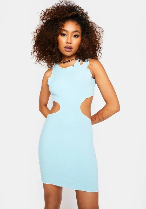 Baby Blue Cutout Mini Dress sold by Dolls Kill