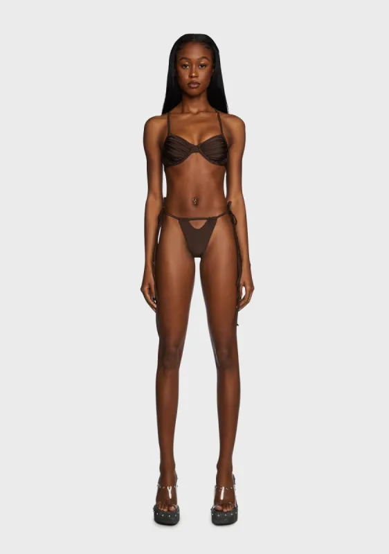All Day Long Bikini Set - Brown sold by Dolls Kill