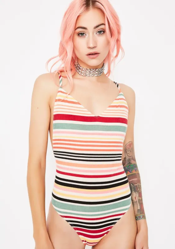 Blaze Sesh Striped Bodysuit sold by Dolls Kill