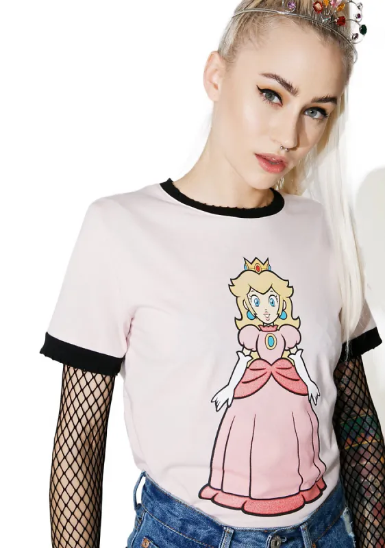 Peachy Royalty Ringer Tee sold by Dolls Kill