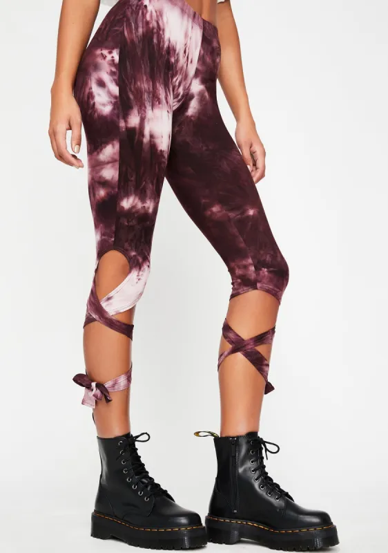 Merlot Crystalized Vibes Ballet Leggings sold by Dolls Kill