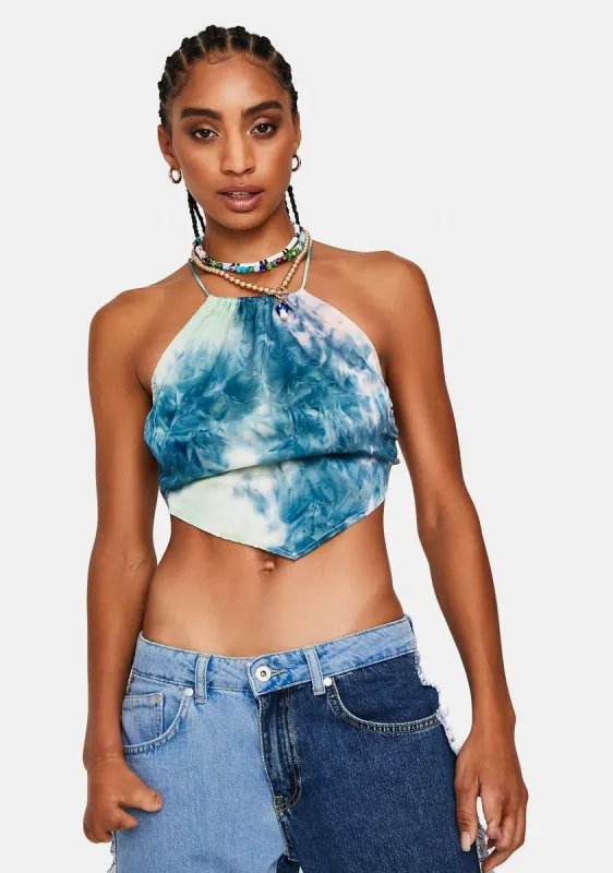 Mint Blue Halter Crop sold by Dolls Kill
