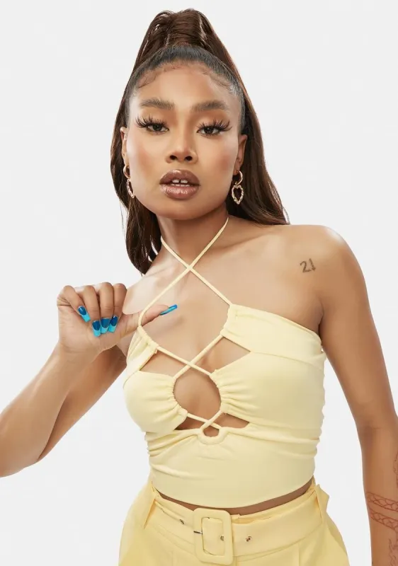 Mellow In A Trance Cutout Crop Top sold by Dolls Kill