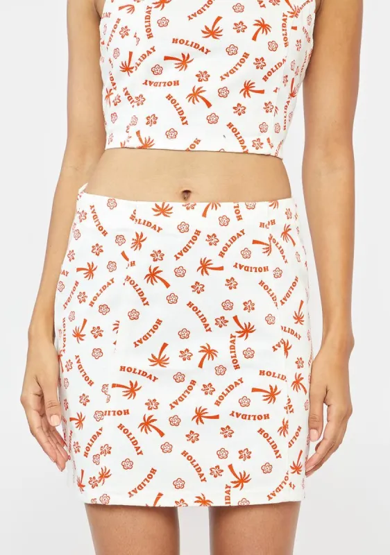 Holiday Print Mini Skirt sold by Dolls Kill