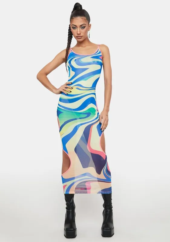 Sky Forward It Swirl Maxi Dress sold by Dolls Kill