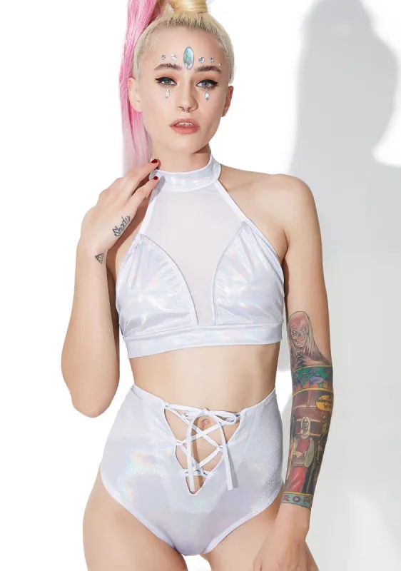 Space Slayer Holographic Top sold by Dolls Kill