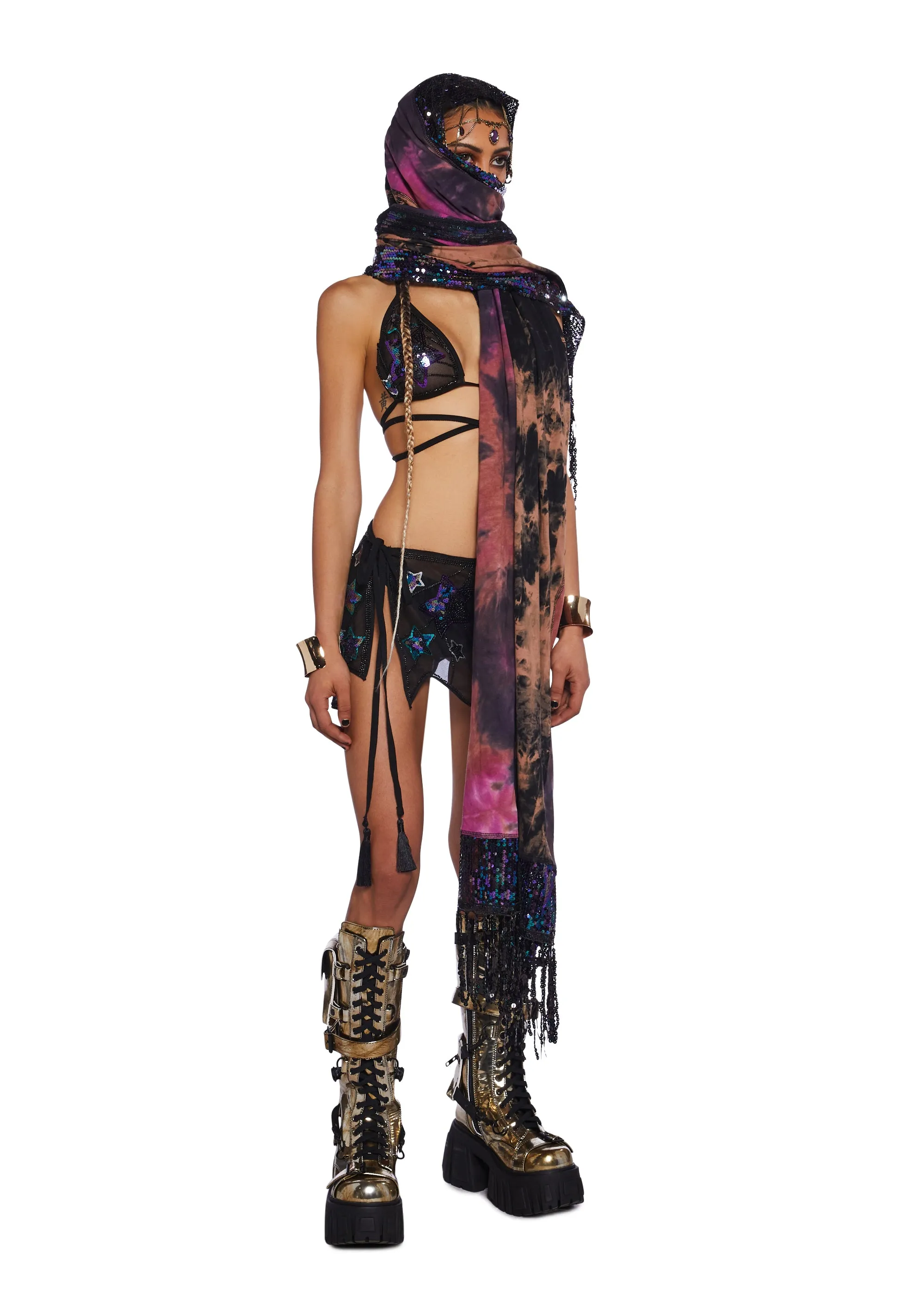 Clear Curiosity Scarf - Multi sold by Dolls Kill product image thumbnail 5