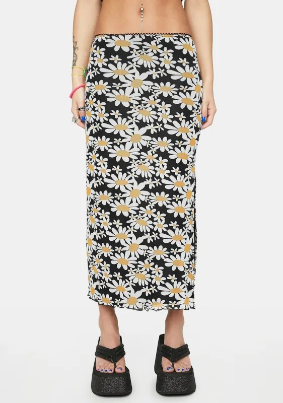Ditsy Floral Slit Maxi Skirt sold by Dolls Kill