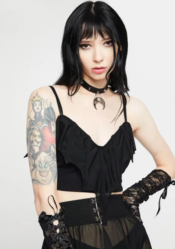 Camazotz Bat Wing Crop Top sold by Dolls Kill