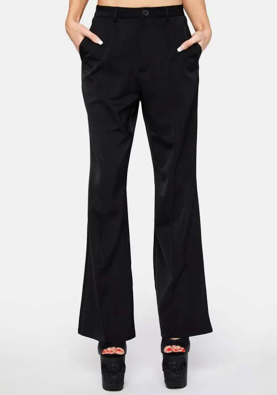 I Mean Business Flare Trousers sold by Dolls Kill