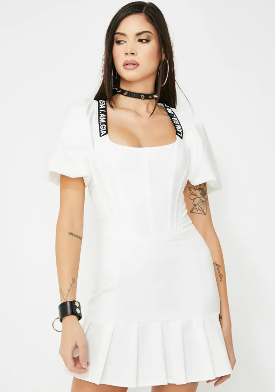White Chelsey Mini Dress sold by Dolls Kill