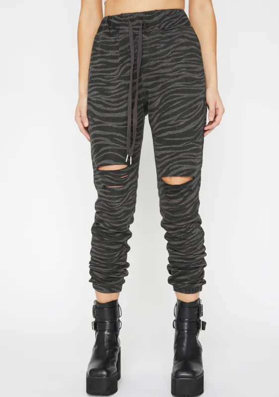 Mighty Jungle Zebra Joggers sold by Dolls Kill