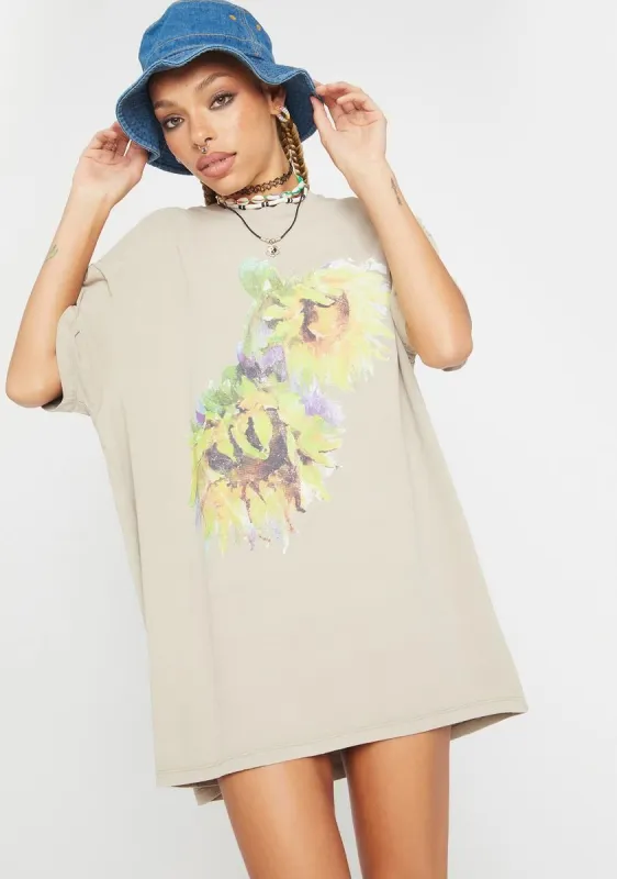 Sunflower Oversized Graphic Tee sold by Dolls Kill