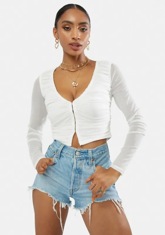 Lost In The World Ruched Crop Top sold by Dolls Kill