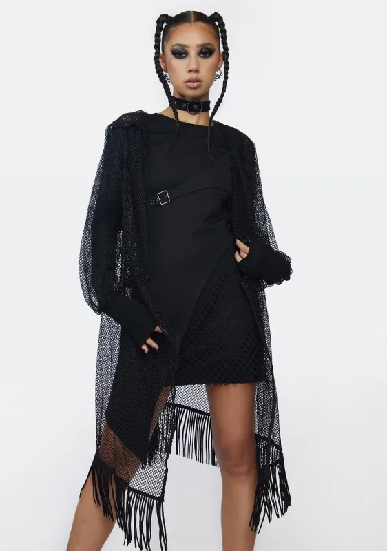 Mystery Series Embroidered Mesh Shawl sold by Dolls Kill