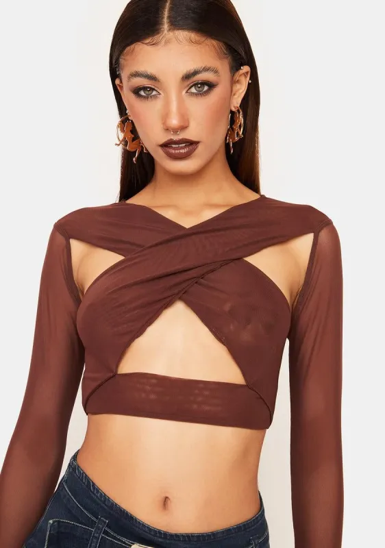 Mocha Serve Some Looks Crop Top sold by Dolls Kill