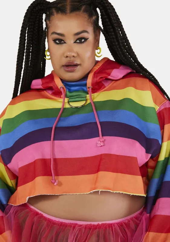 Plus Slay The Day Cropped Hoodie sold by Dolls Kill
