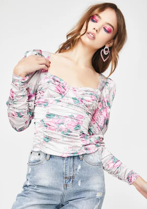 Palais Floral Crop Top sold by Dolls Kill