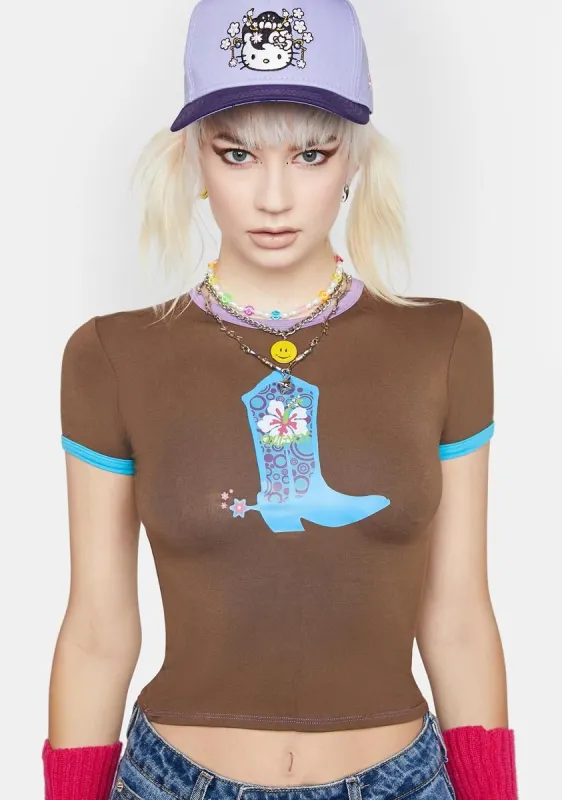 Miss Cowgirl Ringer Tee sold by Dolls Kill