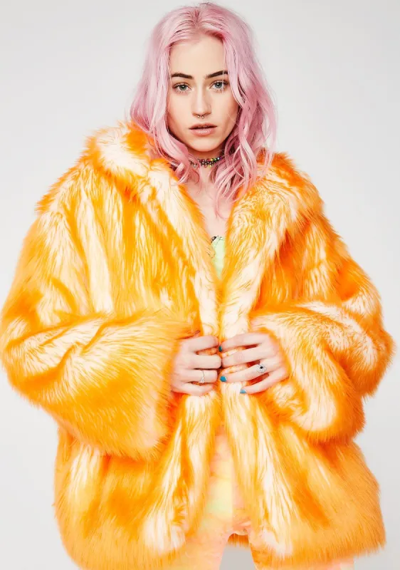 Tangerine Hip-Length Coat sold by Dolls Kill