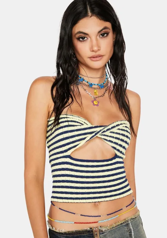 Sea Summer Haze Striped Tube Top sold by Dolls Kill