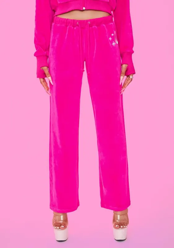 Top Of My Game Velour Track Sweatpants sold by Dolls Kill