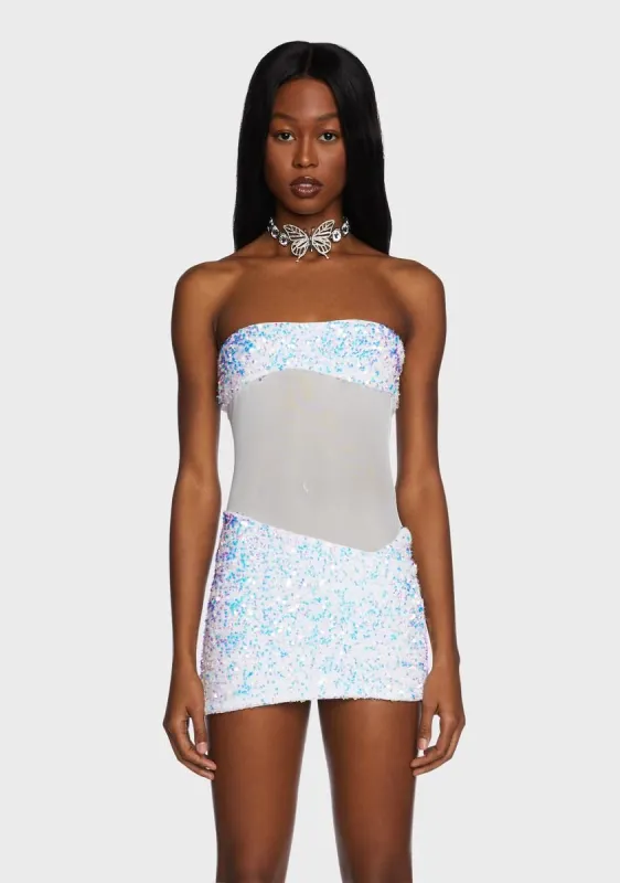 Frosted Spark Horizon Mini Dress sold by Dolls Kill