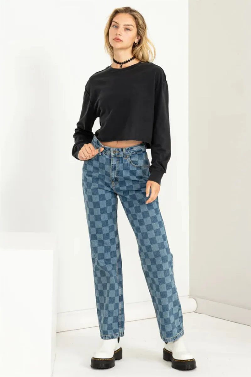 Raw Hem Crop Long Sleeve sold by Double Zero product image thumbnail 4