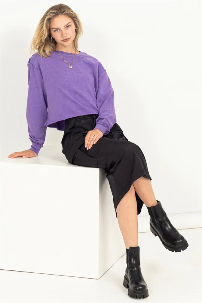 Raw Hem Crop Long Sleeve sold by Double Zero product image thumbnail 4