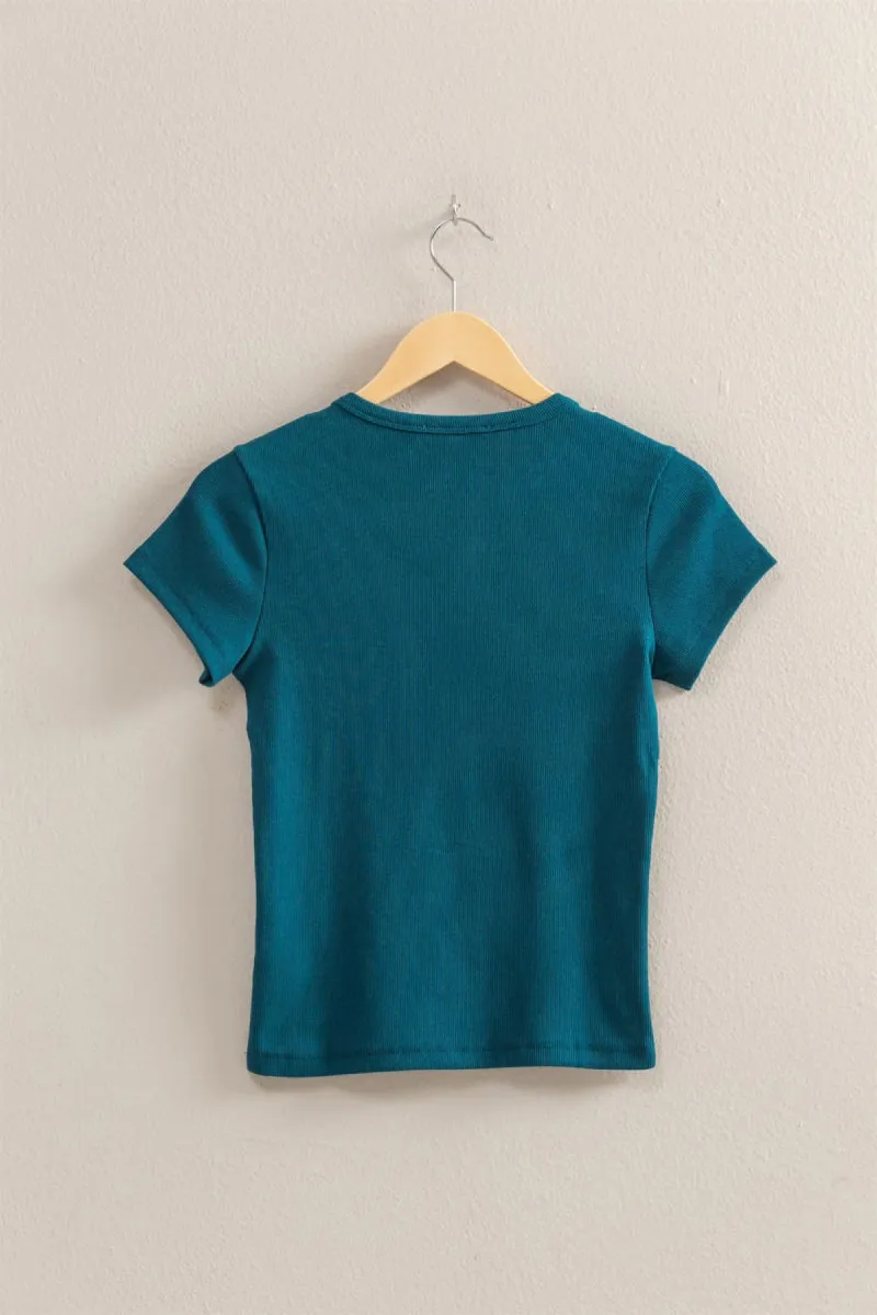 Ribbed Crop Tee sold by Double Zero product image thumbnail 2