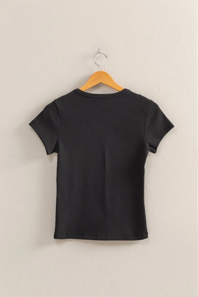 Ribbed Crop Tee sold by Double Zero product image thumbnail 2