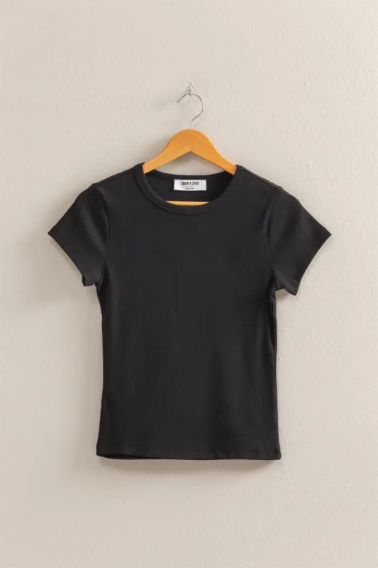 Ribbed Crop Tee sold by Double Zero