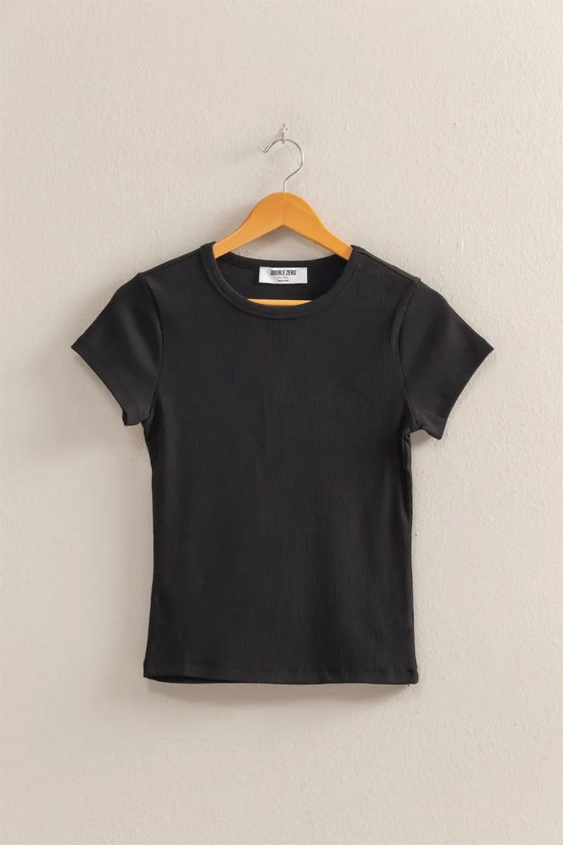Ribbed Crop Tee sold by Double Zero