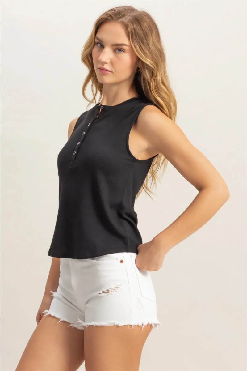 Henley Tank Top sold by Double Zero product image thumbnail 2