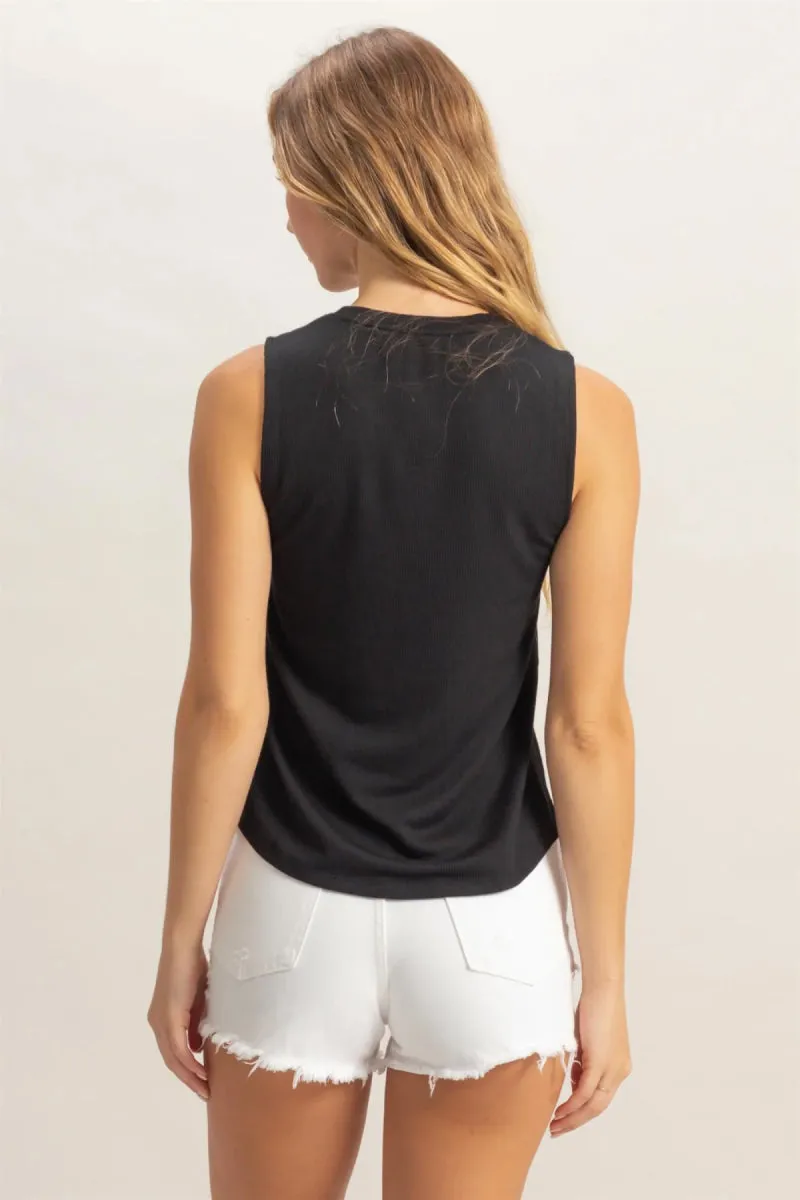 Henley Tank Top sold by Double Zero product image thumbnail 3