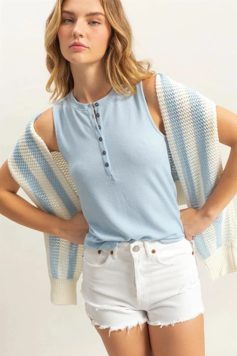 Henley Tank Top sold by Double Zero product image thumbnail 2