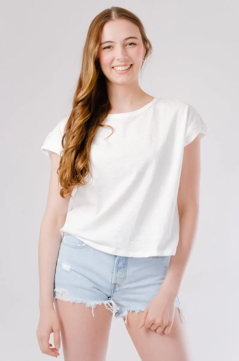 Rolled Sleeve Crew Tee sold by Double Zero