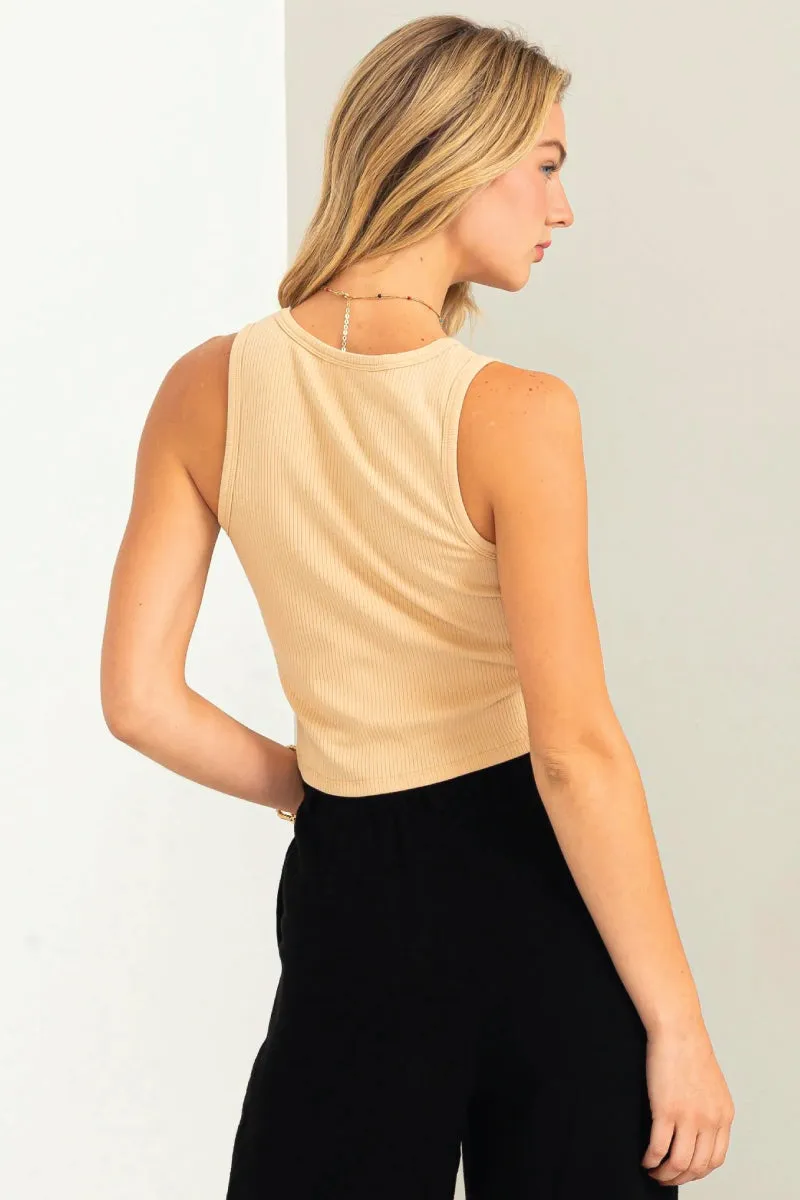 Claire Cropped Ribbed Tank sold by Double Zero product image thumbnail 4
