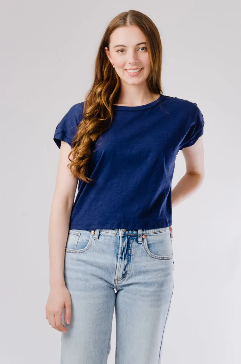 Rolled Sleeve Crew Tee sold by Double Zero product image thumbnail 2