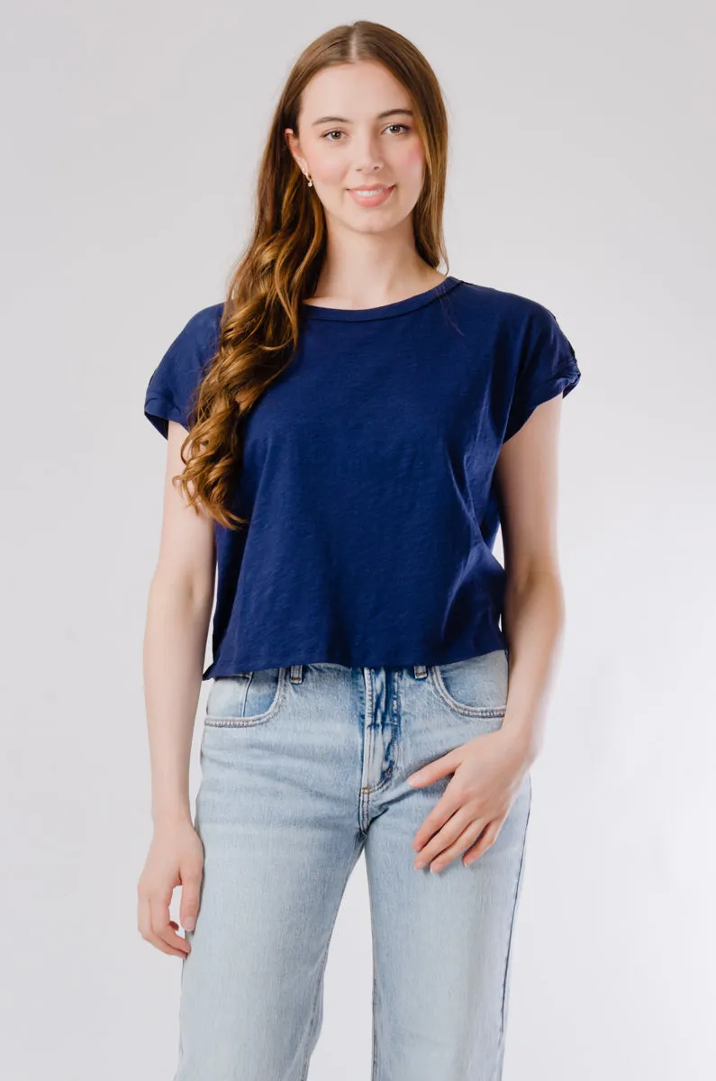 Rolled Sleeve Crew Tee sold by Double Zero