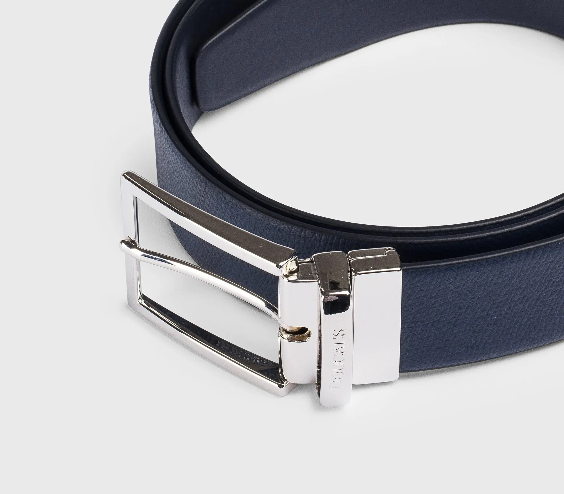 Cintura in pelle palmellata navy con fibbia quadrata sold by Doucal's product image thumbnail 3