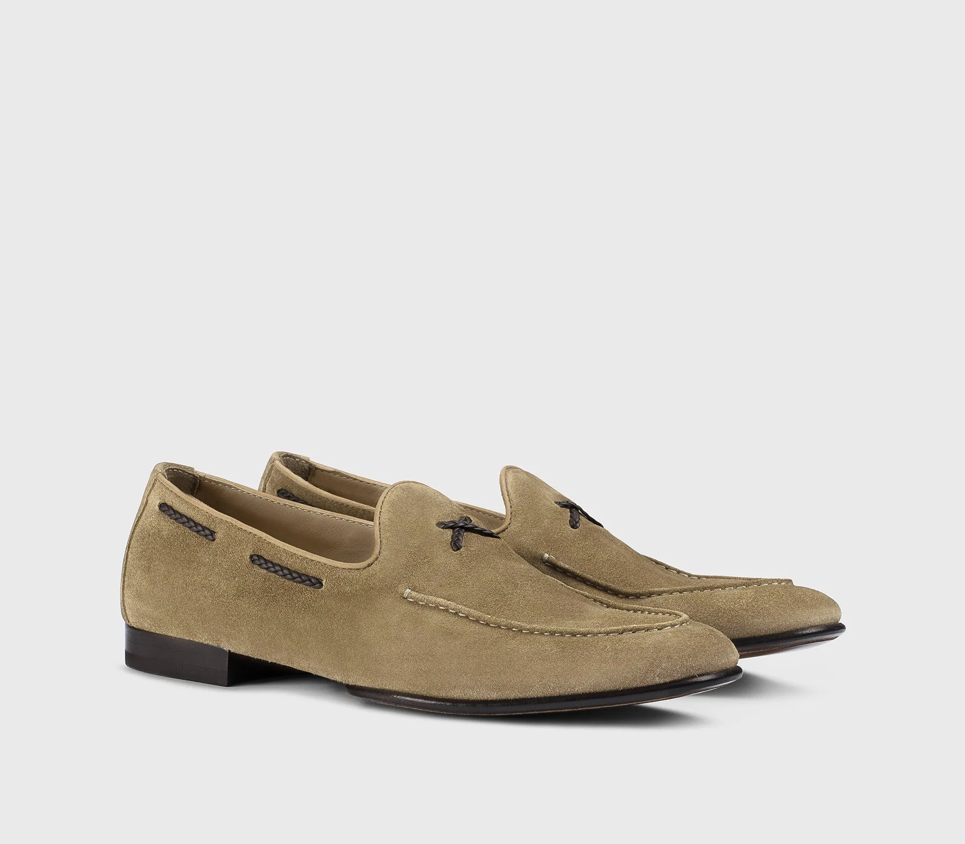 DU3521TAORUZ274TC52 - Mocassino in suede con infilature a treccia beige "sesamo" sold by Doucal's product image thumbnail 3