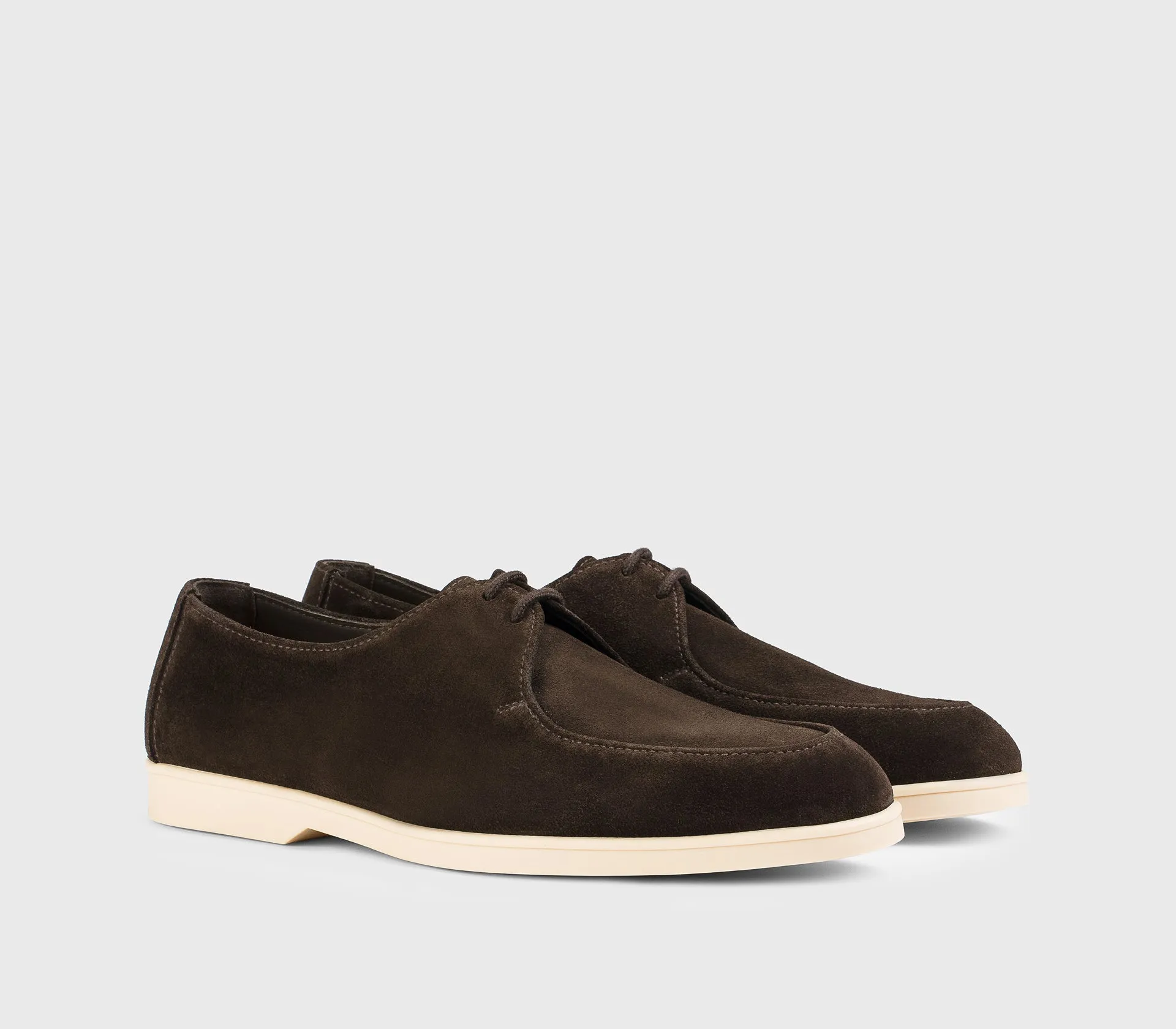 DU3512NWMAUY009GM23 - Stringata a due fori in suede marrone "terre" sold by Doucal's product image thumbnail 3