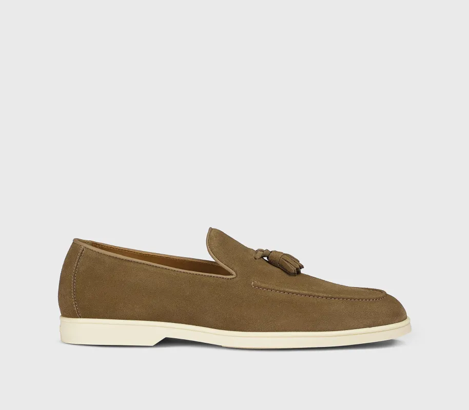 DU3415NWMAUY009GV31 - Mocassino con nappine in suede palude made by Doucal's