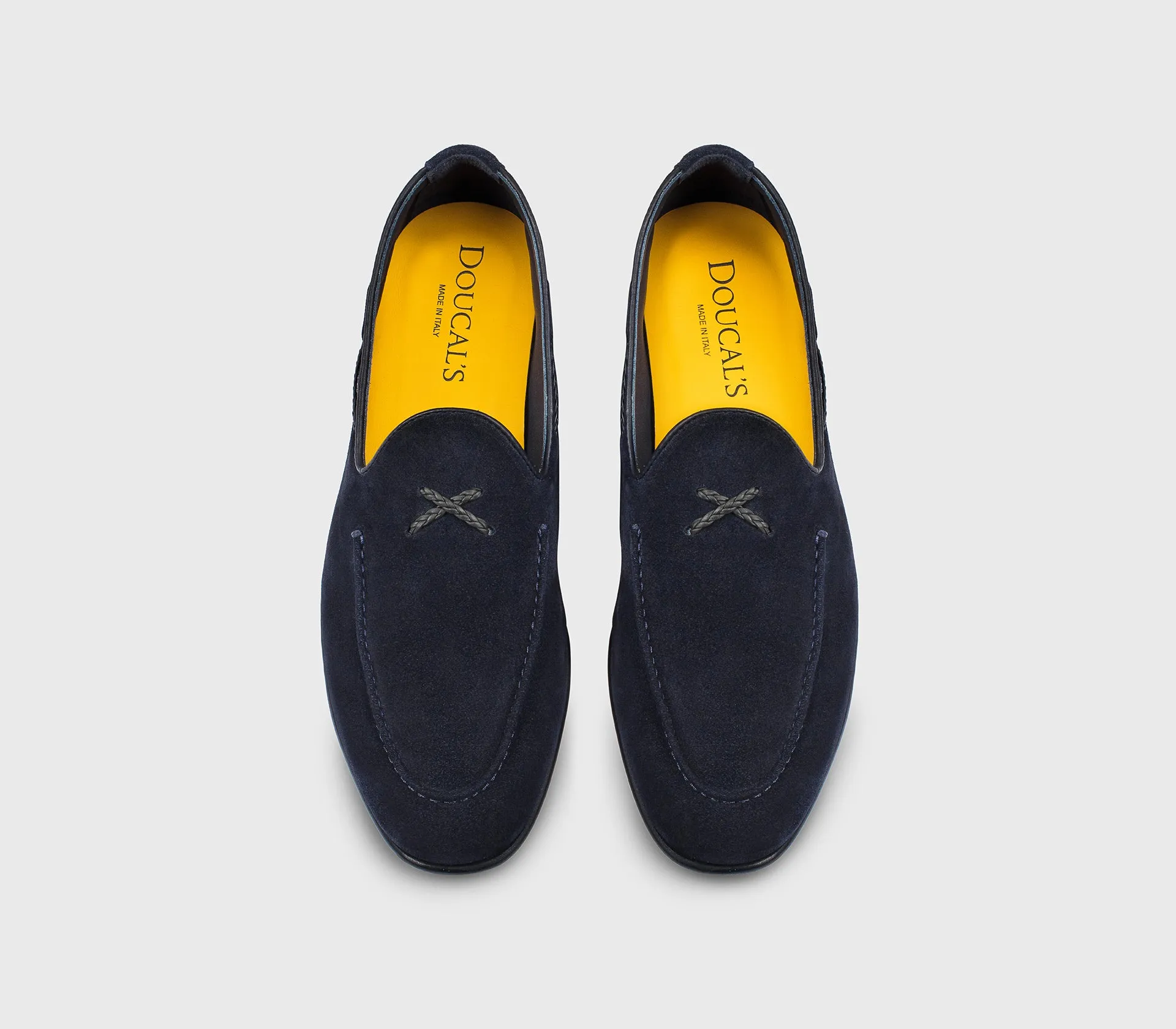 DU3521TAORUZ274NB22 - Mocassino in suede con infilature a treccia blu sold by Doucal's product image thumbnail 2