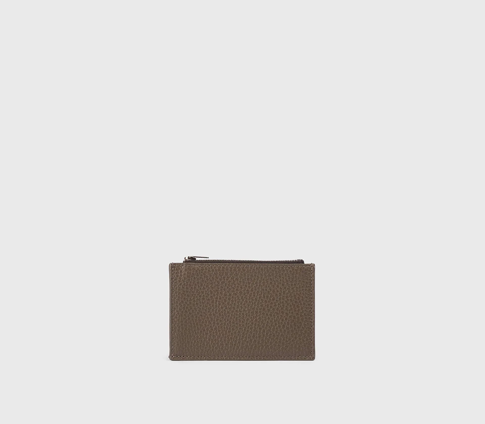 Porta carte con zip in pelle bottalata fango sold by Doucal's