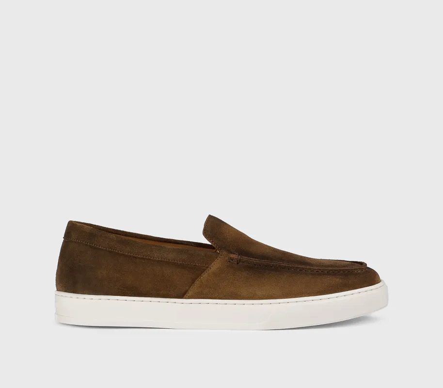 DU3547STEVUY260EM01 - Mocassino slip-on in suede marrone "snuff" made by Doucal's