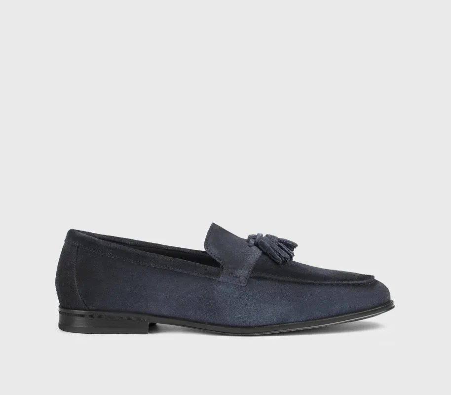 DU3383NOTTUY260NB15 - Mocassino in suede con nappine blu made by Doucal's